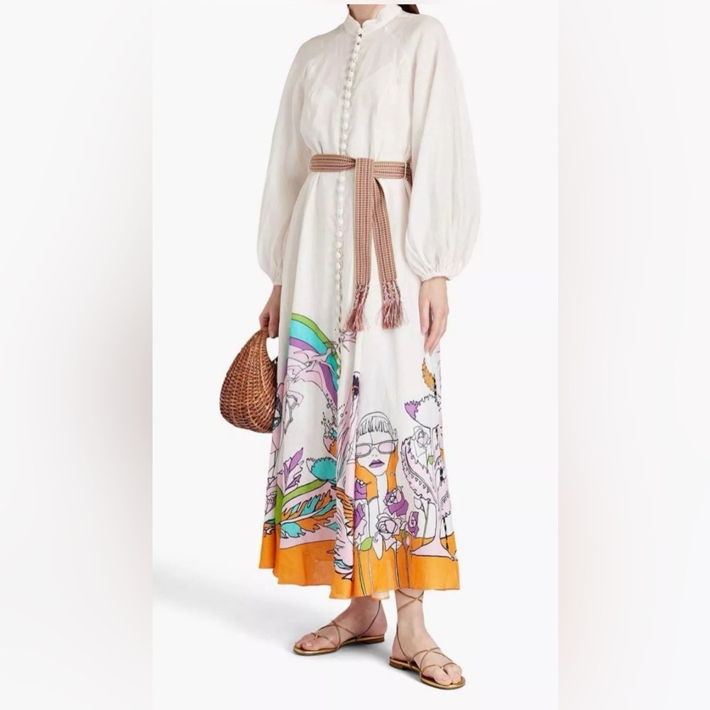 Women's White Lola Belted Printed size 0
